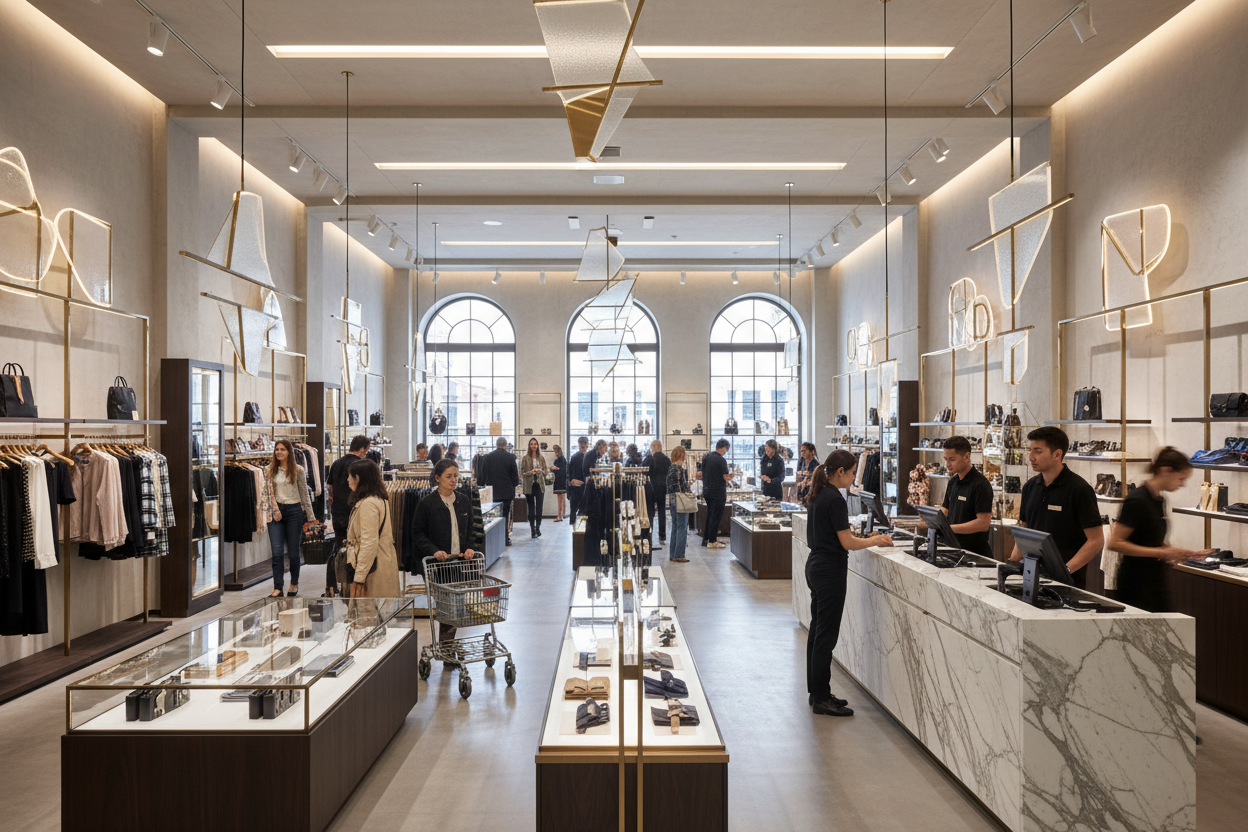 Espace retail avec clients